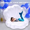 Triumpeek Inflatable Seashell Pool Float, Blow Up Giant Clam Floatie