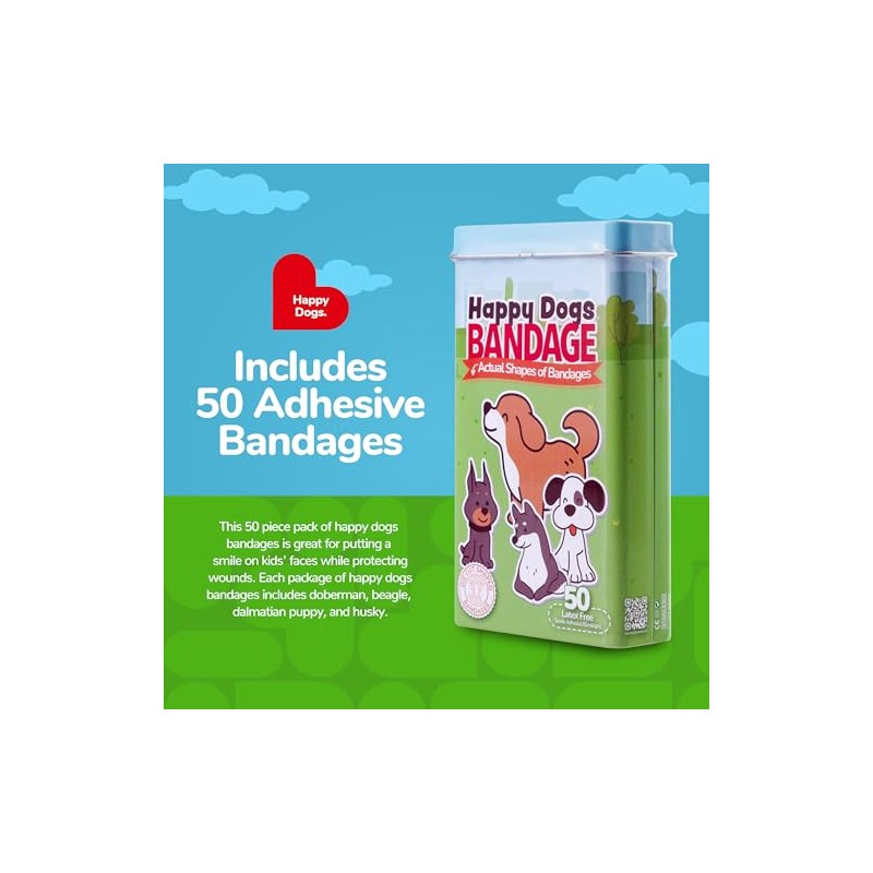 BioSwiss Vendas, vendas autoadhesivas con forma de perro feliz, cuidado