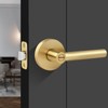 Gaurqiah Brushed Gold Door Handles, Privacy Door Lever, Heavy Duty