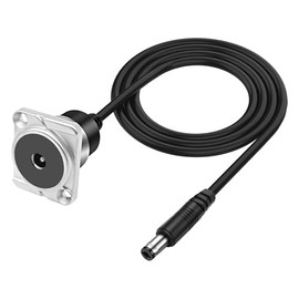 XMSJSIY - Cable de extensión de alimentación para montaje en panel DC de 5,5 mm x 2,1 mm DC5521 hembra a macho enchufe adaptador de fuente de alimentación, cable de conector 12 V 24 V para monitor de