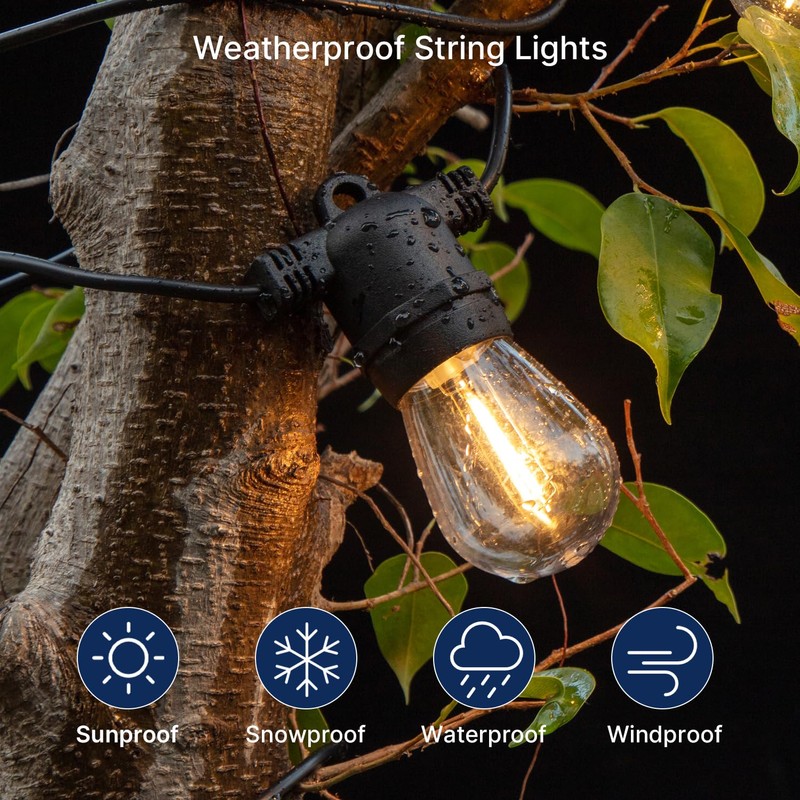 FLSNT 24 Pack LED S14 Replacement Light Bulbs, Shatterproof Waterproof