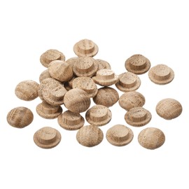 sourcing map Wooden Plugs, 30 Pieces 15 x 10 mm - Oak Wood Button Plugs, Screw Hole Covers, Decorative Wood Cover for Stair Chairs, Furniture and Woodwork