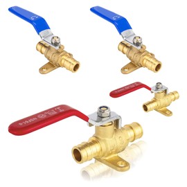 (Pack of 4) Seelink 1/2 Inch PEX-A Expansion Drop Ear Ball Valve, Brass Shut Off Valve for Pex-A Pipe Connection, ASTM F1960, Red&Blue