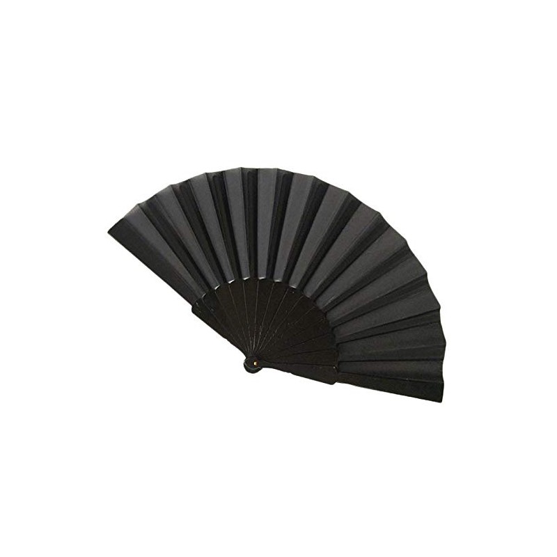 WS UK Fabric Handheld Folding Fan [Black]