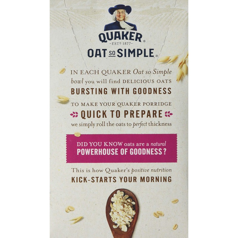 Quaker Oat So Simple Strawberry and Raspberry Porridge, Pack of