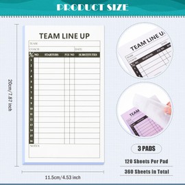 FOBSME 6 Pads Baseball Softball Lineup Cards 30 Games with 16 Player Roster Line Up Sheets 4.53 x 7.87 Inch Baseball Scorebook Coaching Accessory for Sports Umpires Supplies,4 Part Carbonless Copies