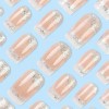 Tips Press On Uñas Francesas Purpurina Con Pegamento,24 Pcs