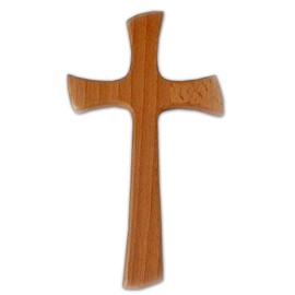 Holzkreuz Wandkreuz ca. 15cm abgerundet aus Buche