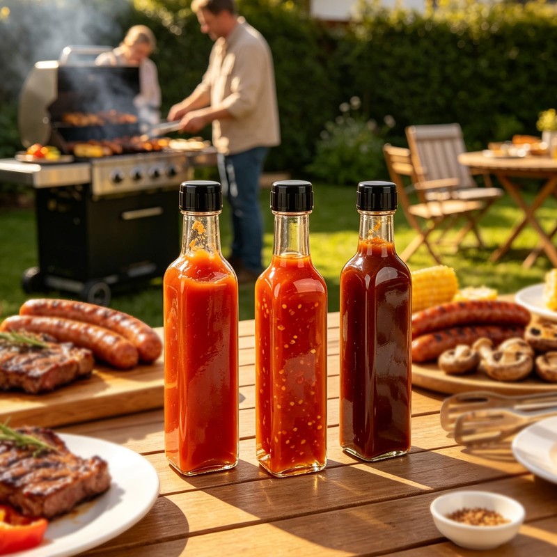 21 Pack 8.5oz Hot Sauce Bottles, Square Glass Bottles with