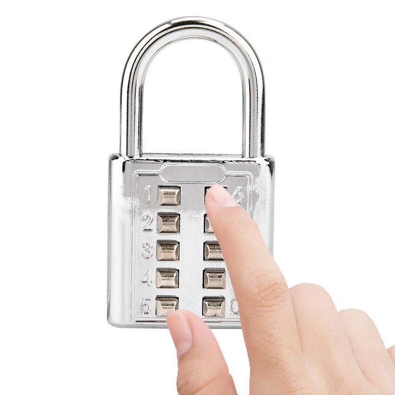 Padlock, Lock Tactile Button Combination Padlock, 10 Button Combination Padlock,