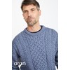Men's Irish Traditional Aran Wool Pullover Sweater (X-Large, Denim)