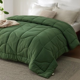 Bedsure Comforters King Size, Down Alternative Comforter for All Season, Soft Prewashed Comforter with 4 Tabs, Lightweight & Warm Bedding- Machine Washable, (Olive Green, King, 96x102 inches)