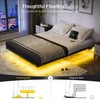 OLEVS Floating Bed Frame Full Size with Smart LED Lights