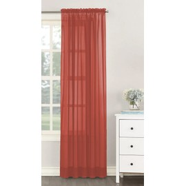 NetCurtainsUK Single Plain Voile Net Curtain Sheer Panels Slot Top Heading (Coral, 140cm (55'') Wide x 122cm (48'') Drop) (HMPVP01)