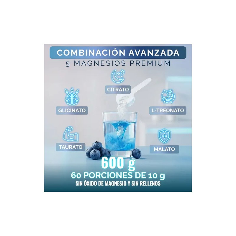 Oby Magnesio Complete 5 Tipos, Espirulina Y D3. Polvo 600g