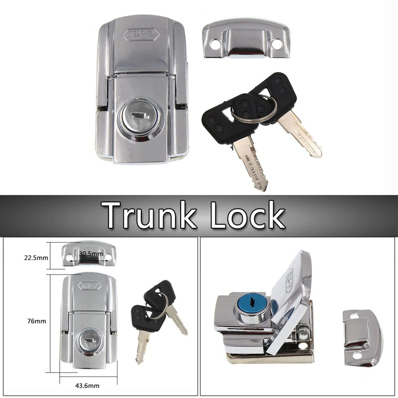 Minho Motorcycle Rear Trunk Lock in Iron Metal Material Anti‑Theft