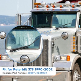 2 Pack Windshield Wiper Arm for peterbilt 379 1990-2007, LH and RH Wiper Arms Replace 602511 R236002, Black, 17.24in Length