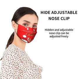Christmas Face Mask Reusable Santa and Elk Winproof Warmth Breathable Adults Cloth Mask for Men Women Outdoor Activity