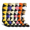 Colorful Knee High Argyle Golf Socks: Mens Over-The-Calf Bundle Pack: