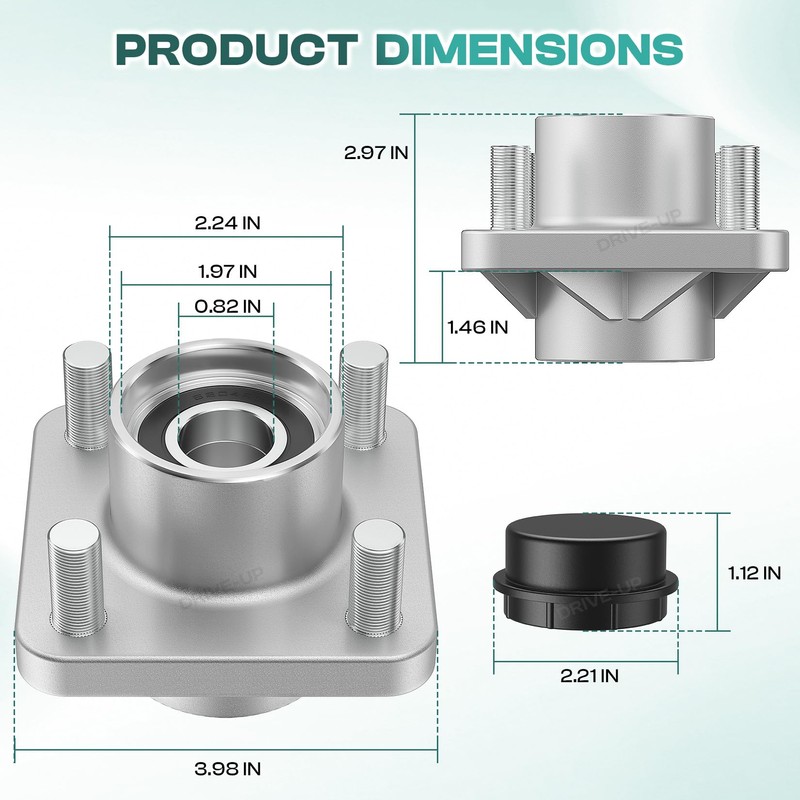 Drive-up Club Car Front Wheel Hub Assembly with Bearings for