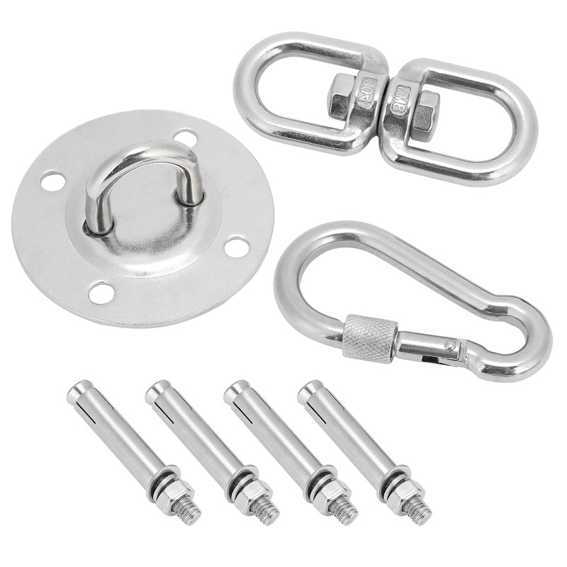 Stainless Steel Hammock/Swing Hanging Kit Ceiling Mounting Plate Snap Hook