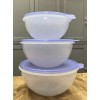 Tupperware Wonderlier 3-Piece Bowl Set with Seals-NEW-SHIP - Clear Bowls