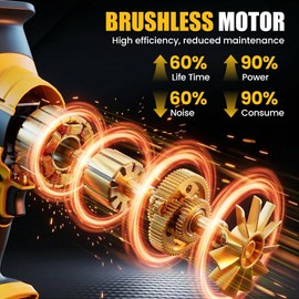 RAYLEEY Cordless Reciprocating Saw, Brushless Motor, 2x4000mAh Battery, 8 Saw Blades, 2-Speed Variable 0-3500 SPM, LED Light, Keyless Blade Clamp