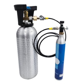 Aopkeo Soda Water Carbon Dioxide Cylinder Fill Station 40inches Hose Kit Refill Adapter Connector CGA320 from Big CO2 Tank to Filling Small Bottle with TR21-4 Thread Valve