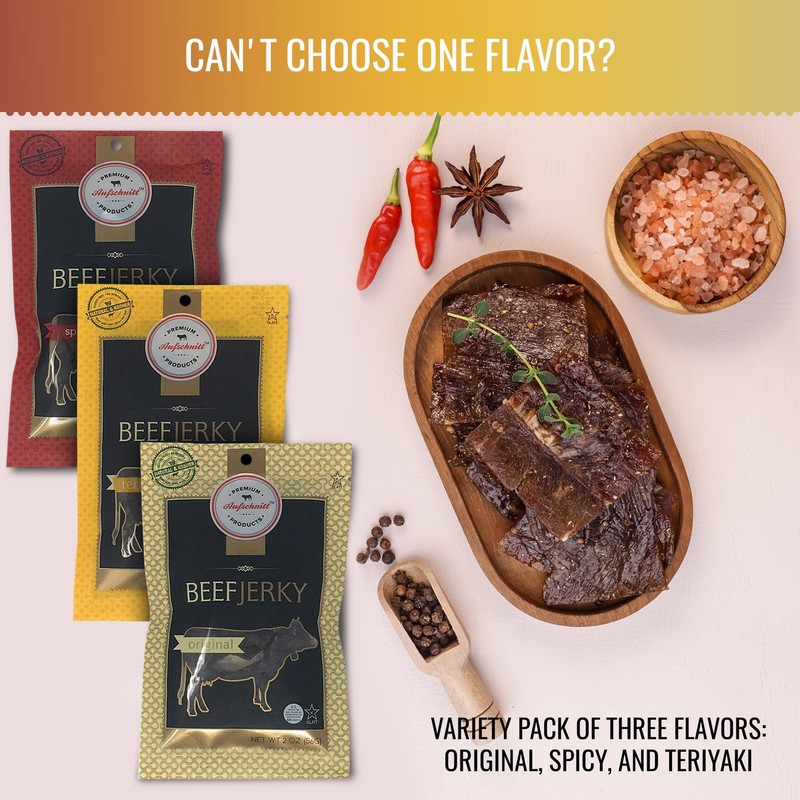 Aufschnitt Grass Fed Beef Jerky - Low Sodium, Certified Kosher
