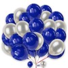 Plain Round Balloons 5 Inch Blue and Silver Balloons for