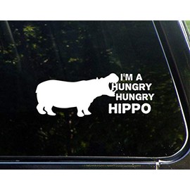 Sign Depot I'm A Hungry Hungry Hippo!- 8-3/4" x 3-1/4" - Vinyl Die Cut Decal/Bumper Sticker for Windows, Cars, Trucks, Laptops, Etc.