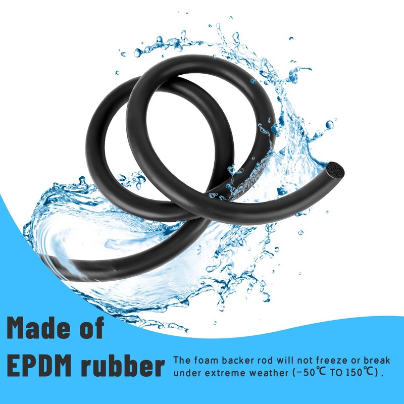 U0U 100 Ft Backer Rod 1/8 Inch,Black Foam Caulk Saver