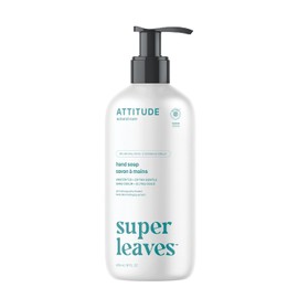 ATTITUDE Natural Unscented Liquid Hand Soap, Pump Bottle, Hypoallergenic and Dermatologist Tested, EWG Verified, Vegan and Cruelty-free, Unscented, 16 Fl Oz (Pack of 1)