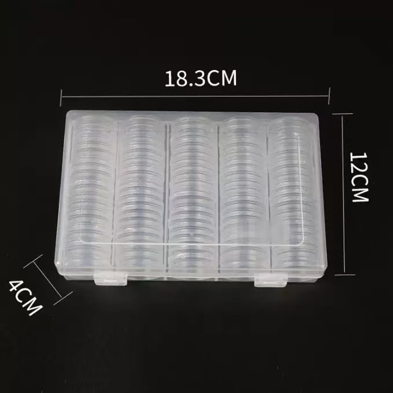 100 Pcs 30mm Coin Capsules with 5 Sizes EVA Foam