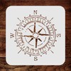 Antique Compass Stencil, 14 x 14 Inch (L) - Vintage