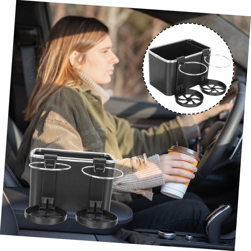 ULTECHNOVO Vehicle-Mounted Tissue and Cup Holder Storage Box Multifunctional Car