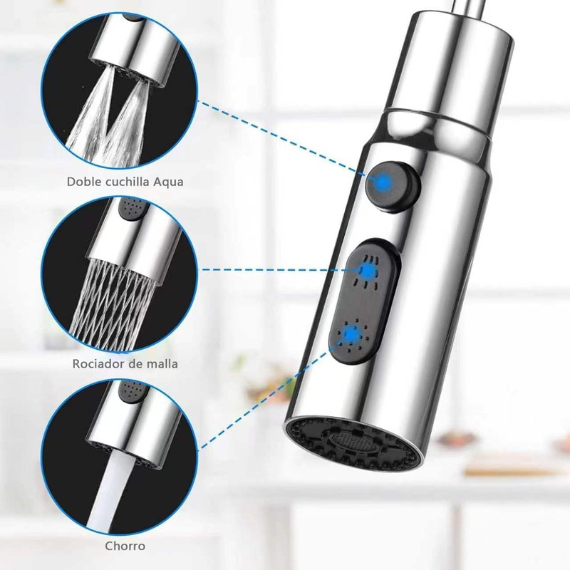 Aireador de Grifo, 3 Modos con 5 Adaptadores, Filtro de