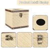 TOLIDA PU+ Wood Square Tissue Box Cover - Retro Household