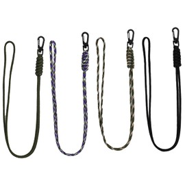 KEDMOT Paracord Lanyard, 4Pack Heavy Duty Braided Lanyard, Paracord Necklace Adventure Key Chains with Clip for ID Card Badge Holder, Camera (Green + black + purple + dark green, One size)
