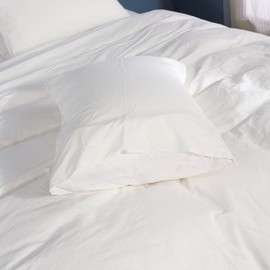 Rural Dandelion 100% Washed Cotton Duvet Cover Bedding Set , Healthy ,Luxurious, Comfortable, Breathable, Soft and Extremely Durable, Queen, Off White