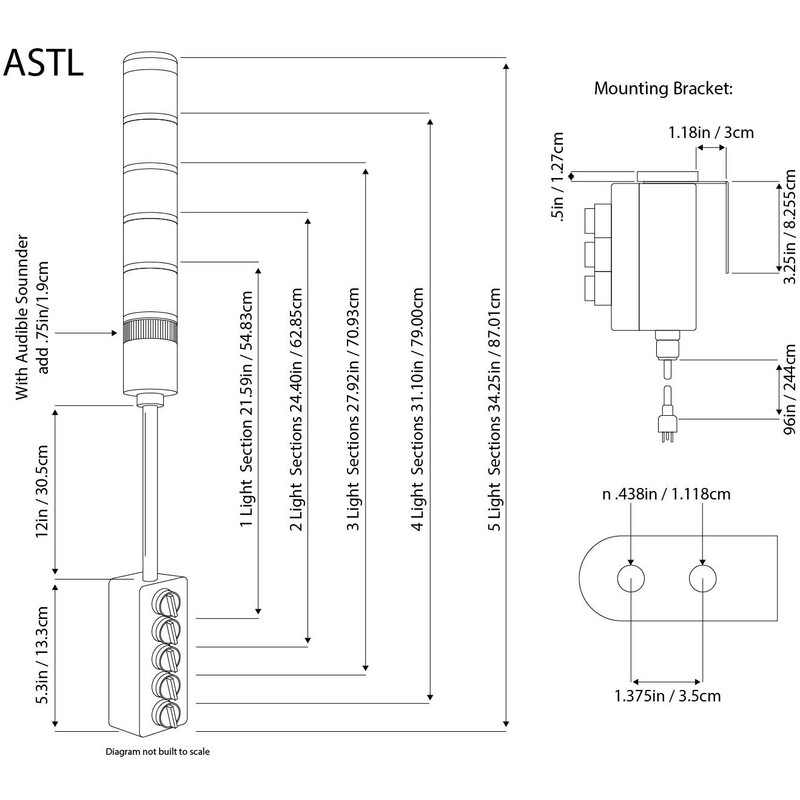 Signaworks 2 Stack Super Bright LED Andon Tower Light, 3