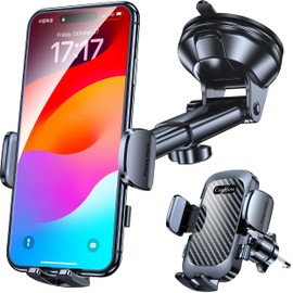 Car Phone Holder Mount【Windshield + Vent + Dash】Phone Mount for Car Windshield Dashboard Cell Phone Windshield Mount Phone Holders for Your Car【Thick Cases Friendly】Phone Car Mount for All Smartphones