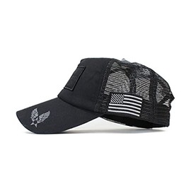 AVIREX Avilex Cap, Men's, Women's, Large Size, Big Size, Hat, Mesh Cap, Military Patch, Popular, Trend, Father's Day, Gift, Black