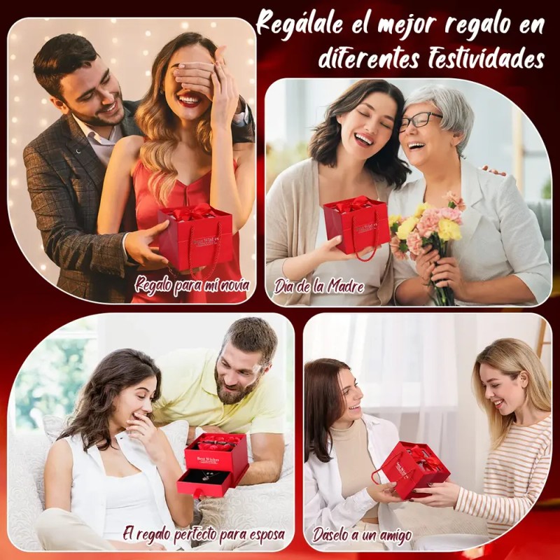 VENXPON - Regalos Para Mujer,collar Y Aretes Corazón Mujer Con