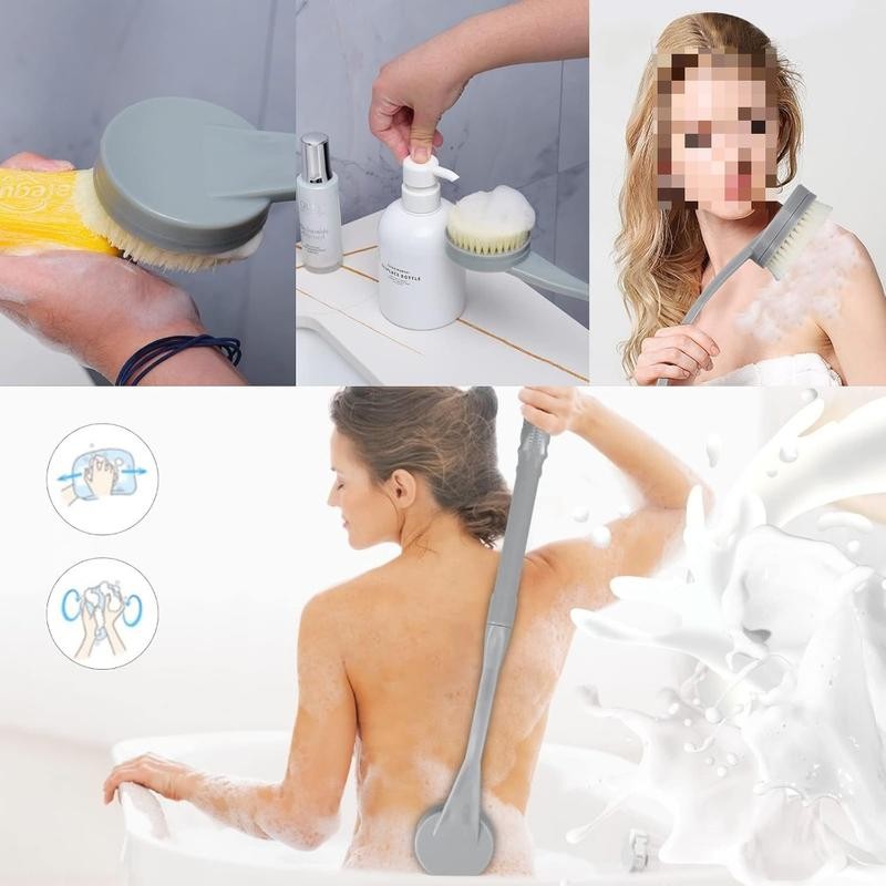 Brush Long Handle for Shower, 20.5” Bath Brush for Shower,