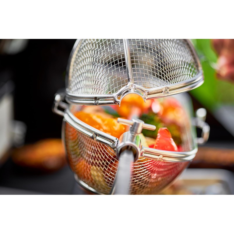 Rösle BBQ Stainless Steel Revolving Spit Grill Basket for Rotisserie