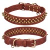 haoyueer Spiked Dog Collar Soft Pu Leather Mushrooms Rivet Spike