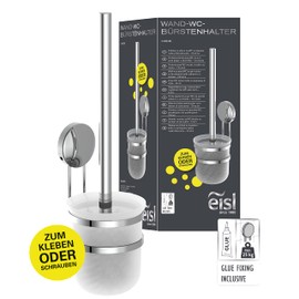 EISL mounting, without drilling, wall, set, hanging, toilet brush holder, chrome, Stainless Steel Plastic, 37cm Höhe