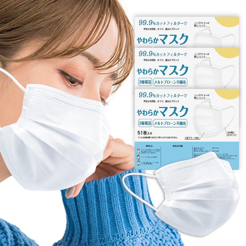 CICIBELLA-SPORTS-(シシベラスポーツ) Non-woven Mask 51 Pieces Pollen Countermeasures Cloth Mask Small