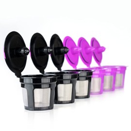 i Cafilas 6 Reusable K Coffee Capsules Filters for K Series 2.0 1.0 Small Cup Coffee Pod Single Refillable K Filters Black